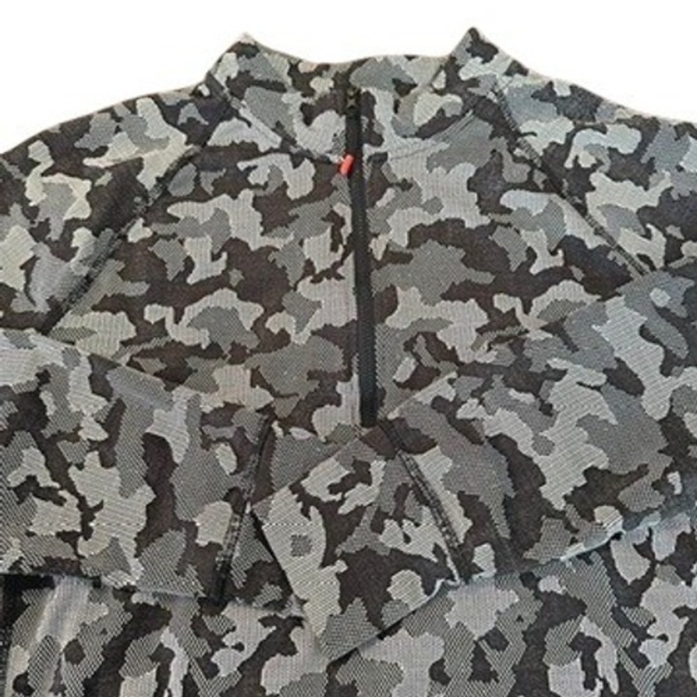 Spyder Active Womens 1/2 Zip Pullover XL Gray Camo SP832 Mock Neck Cropped Train